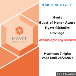 Hyatt Guest of Honor (GOH) Award-Globalist Privileges
