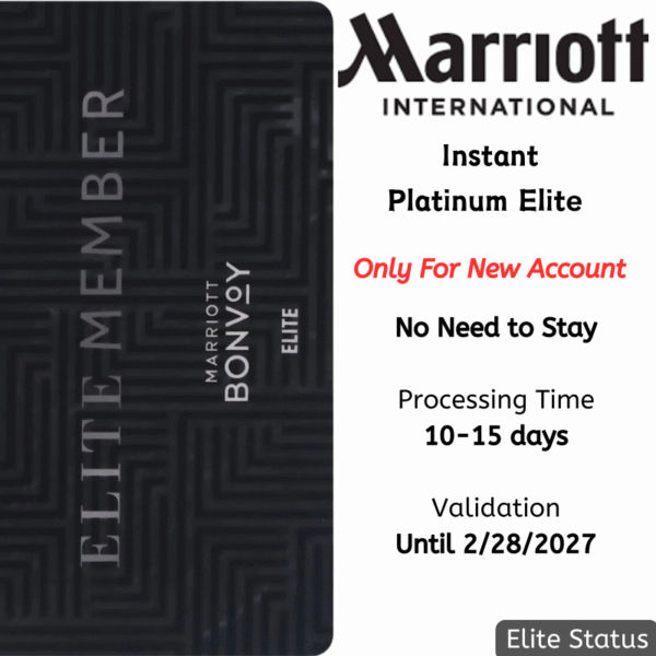 Instant Marriott Platinum Elite Status - Valid Until 2/2027